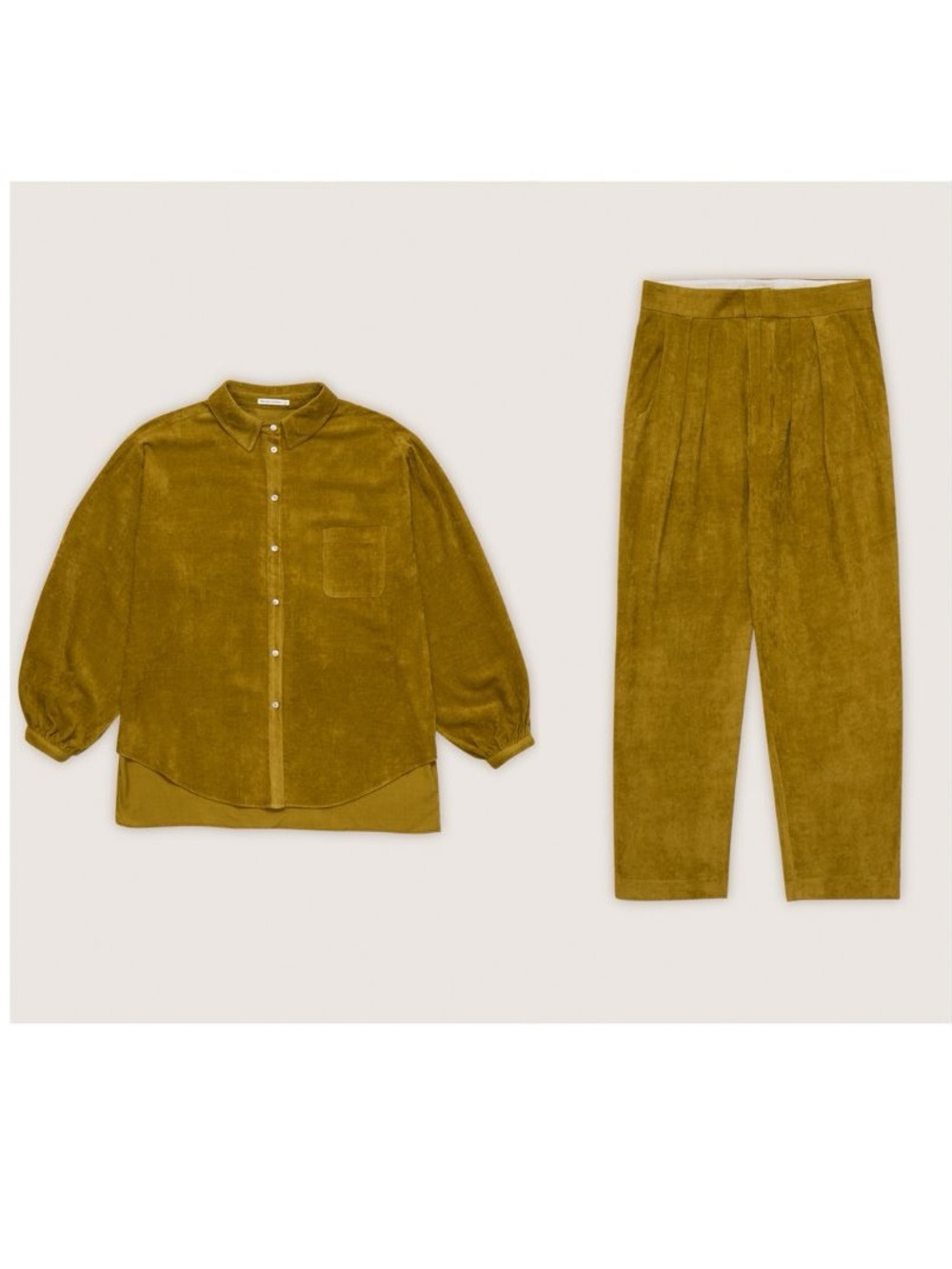 The New Society Corduroy set in mustard